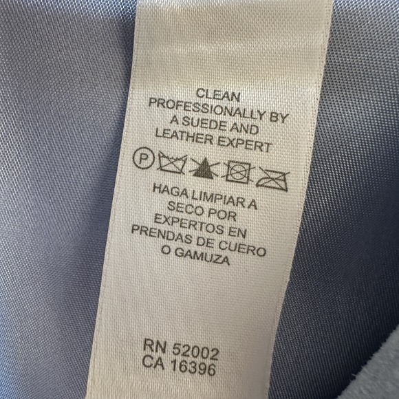 VTG Liz Claiborne Blazer Jacket Suede Leather Size S Blue Notch Collar Lined - Picture 11 of 16